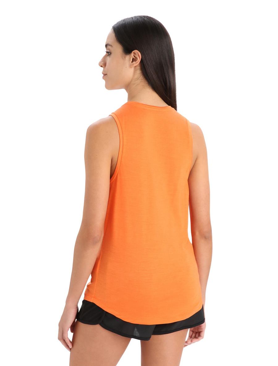 T Shirts Icebreaker Merino Sphere II Tank Femme Orange | FR 1570YXFU